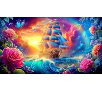 sailboat Adult Jigsaws 1000Pc Educational Game Decompression Fun Present & Activity for Home for Adults and Kids Age 12 Years + 70x50cm/1000pcs