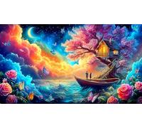 sailboat Adult Jigsaws 1000Pc Fun and Challenging Family Game Puzzle Game Educational Game Challenge for Adults 38x26cm/1000pcs