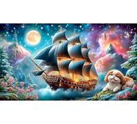 sailboat Adult Jigsaws Puzzle 1000 Piece Fun Present & Activity for Home Educational Games Great Gift Idea for Adults Kids 38x26cm/1000pcs