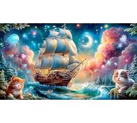 sailboat Adult Jigsaws Puzzle 1000 Pieces Recycled Paper Educational Game Challenge for Wall Decoration and Gifts 70x50cm/1000pcs