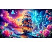 sailboat Adult Jigsaws Puzzle 1000 Pieces Recycled Paper Educational Game Challenge for Wall Decoration and Gifts 70x50cm/1000pcs