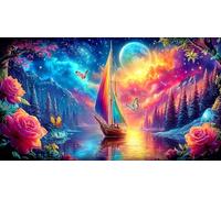 sailboat Adult Jigsaws Puzzle 1000 Pieces Recycled Paper Educational Game Challenge for Wall Decoration and Gifts 38x26cm/1000pcs