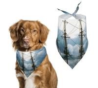 Sailboat Against A Beautiful Landscape Dog Bandanas Puppy Cat Kerchief Scarf Pet Triangle Bandana for Christmas