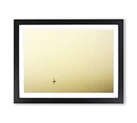 Sailboat Alone On The Ocean Modern Art Framed Wall Art Print, Ready to Hang Picture for Living Room Bedroom Home Office Décor, Black A3 (46 x 34 cm)