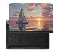 Sailboat And Sunset Passport Holder Passport Cover Protector Essentials with Credit Card Slots for Women Men