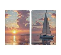 Sailboat And Sunset Passport Holder Passport Wallet PU Leather Passports Protective Cover Slim Travel Accessories