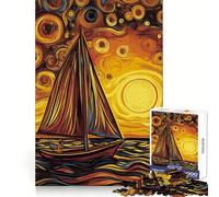 Sailboat At Cloudy Sunset Jigsaw Puzzles for Adults 1000 Pieces Brain Skill Relaxed Mind Exact Edge Art Collection Piece (38x52cm)