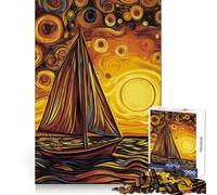Sailboat At Cloudy Sunset Jigsaw Puzzles for Adults1000 Pieces Improve Memory Relax Mind Sharp Edge Art Collection Piece (50x75cm)