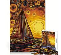 Sailboat At Cloudy Sunset Jigsaw Puzzles for Adults1000 Pieces Improve Memory Relax Mind Sharp Edge Art Collection Piece (38x26cm)