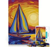 Sailboat Before Night 1000 Piece Jigsaw Puzzle for Teenagers Strong Logic Toy Serene Time Clear Edge Creative Gift (50x75cm)