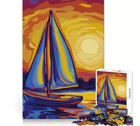 Sailboat Before Night 1000 Pieces Jigsaw Puzzles for Adults Improve Memory Peaceful Fun Sharp Edge (38x26cm)