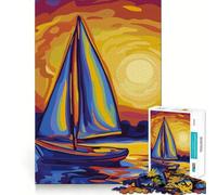 Sailboat Before Night 1000 Pieces Jigsaw Puzzles for Adults Improve Memory Peaceful Fun Sharp Edge (38x26cm)