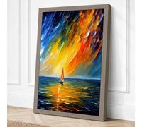 Sailboat Beneath the Stars Canvas Wall Art Print 24x16 Inch