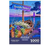 Sailboat by The River Jigsaw Puzzles Puzzle for Adults Kids. 1000 Piece Boat Whimsical Challenge Toy Educational Games Home Decoration for Adults& Kids Age 14 Years Up 70x50cm/1000pcs
