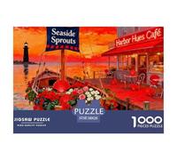 Sailboat by The River Jigsaw Puzzles Puzzle for Adults Kids. 1000 Pieces Boat Impossible Challenge Toy Educational Game Home Decoration for Educational Games Gifts 38x26cm/1000pcs