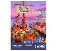Sailboat by The River Jigsaw Puzzles Puzzles for Adults Kids. 1000 Piece Boat Impossible Challenge Toy Educational Game Home Decoration for Adults& Kids Age 14 Years Up 38x26cm/1000pcs