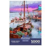 Sailboat by The River Jigsaw Puzzles Puzzles for Adults Kids. 1000 Pieces Boat Impossible Challenge Toy Educational Games Home Decoration for Educational Games Gifts 70x50cm/1000pcs