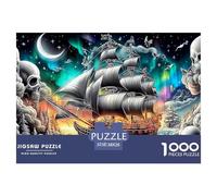 Sailboat City Night Jigsaws 1000 Piece Puzzle Challenge High Difficulty Fit Together Perfectly for Adults & Kids Age 12 Years Up 38x26cm/1000pcs