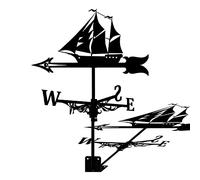 Sailboat House Decor Wind Vane Roof Metal Weathervane Garden Mount Yard Decoration Wind Direction Indicator Stainless Steel Weather Vane Farm Retro Durable Outdoor
