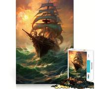 Sailboat in A Storm Jigsaw Puzzles for Adults 1000 Pieces Brain Skill Relaxed Mind Exact Edge Art Collection Piece (38x52cm)