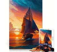 Sailboat in A Sunset 1000 Piece Jigsaws for Teenagers Puzzle Smart Game Group Play Image Assembly Wall Art Decor (50x75cm)