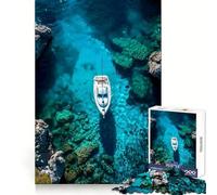 Sailboat in Crystal Clear Water Hard Jigsaw Puzzle for Adults 1000 Pieces Fine Logic Toy Calm Fun Neat Edge Thoughtful Gift (38x52cm)