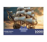 Sailboat in Storm Impossible Hard Challenging 1000 Pc Jigsaw Puzzle - Tall Ship Sailing in Stormy Seas Recycled Paper for Home Wall Decor38x26cm/1000pcs