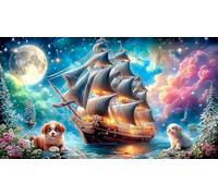 sailboat Jigsaw Puzzle 1000 Pieces Impossible Hard Difficult Educational Games for Adults Kids Great Gift Idea 38x52cm/1000pcs