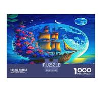 Sailboat Jigsaw Puzzles Great Gift for Adults 1000 Pieces Fun Challenging Home Decors Ocean Adventure Jigsaw Puzzle for Women Men Adult 70x50cm/1000pcs