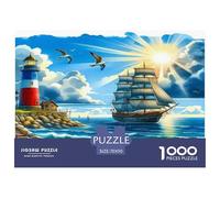 Sailboat Jigsaw Puzzles Puzzle for Adults Kids. 1000 Pieces Great Gifts Challenge Toy Educational Game Home Decoration for Educational Games Gifts 70x50cm/1000pcs