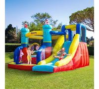 Outsunny Kids Bouncy Castle with Slide Pool Trampoline Climbing Wall w/ Blower