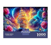 Sailboat Night Voyage Jigsaw Puzzle Bundle, Psychedelic Sailing Ship Eco-Friendly Paper, Ultra Difficult Puzzle, Office Break Puzzle, Best Gift for Puzzle Lovers 38x26cm/1000pcs