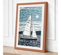 Sailboat on Choppy Waters Canvas Wall Art Print 18x12 Inch
