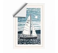 Sailboat on Choppy Waters Coastal Unframed Wall Art Print A1 (84.1×59.4cm), Wall Decor for Living Room, Bedroom, Office & Home, Art Gift