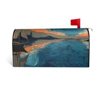 Sailboat On The Sea Mailbox Cover for Outdoor Use Durable and Practical Personality Decorations for Your Mailbox 21x18 in