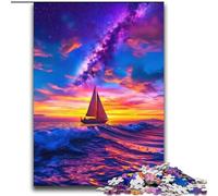 Sailboat on The Sea Under The Galaxy Jigsaw Puzzles for Teenagers 2000 Piece, Educational Games Home Decoration Suitable for Desktop Decoration (70x100cm)