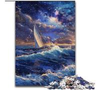 Sailboat on The Sea Under The Galaxy Puzzles 1000 Pieces for Teenagers, Family Entertainment Toys Is Ideal As A Gift for The Whole Family (50x75cm)