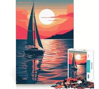 Sailboat on The Water 1000 Piece Jigsaw Puzzles for Teenagers Jigsaw Wise Think Toy Relax Time Clear Cut Festival Gift (38x26cm)