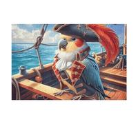 Sailboat Pirate Parrot 1000 Pieces Jigsaw Puzzles Animal Pet For Men Educational Decompression Adults Anxiety Memory Care Mothers Valentines Cardboard 1000 PCS