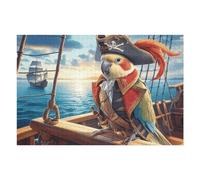 Sailboat Pirate Parrot 1000 Pieces Jigsaw Puzzles Fantastic Beasts For Men Educational Decompression Adults Anxiety Memory Care Mothers Valentines Cardboard 1000 PCS