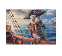 Sailboat Pirate Parrot 300 Pc DIY Jigsaw Puzzle Animal Pet Puzzles for Adults Teens Hard Challenging Team Building Stress Reducing Autumn High-grade Rigid Cardboard 300 PCS