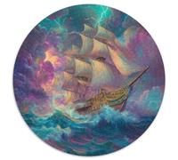 Sailboat Puzzle 1000 Piece Jigsaw Round Jigsaws Adults Kids Puzzles Impossible Challenging Puzzling Fun Creative Challenge 1000pcs (67.5x67.5cm)