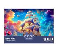 Sailboat Puzzle 1000 Pieces Challenge High Difficulty Educational Game Suitable for Decompression And Wall Decor Gifts for Adults & Kids Age 12 Years Up 38x26cm/1000pcs