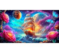 sailboat Recycled Paper Puzzle Game 1000 Piece Educational Game Challenge Fun Present & Activity for Home for Adults 70x50cm/1000pcs
