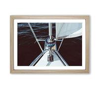Sailboat Sailing Framed Print | A2 Oak Framed Wall Art | Ready to Hang | Modern Nature Picture | Living Room Bedroom Lounge Office