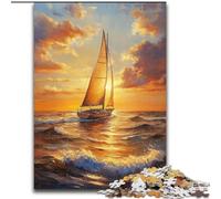 Sailboat Sailing on The Sea 1000 Pieces Jigsaw Puzzle For Adults Teens, Fun Games Wall Decoration Unique Birthday And Xmas Gifts (50x75cm)