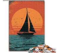Sailboat Sailing The Ocean Jigsaw Puzzles for Adults Teenagers Jigsaws Puzzle, for Age 14+ Home Art Decor Family Games Christmas Birthday Gifts (26x38cm)