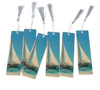 Sailboat Seagulls PaintingElegant Metal Bookmark Set with Page Holder
