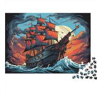 Sailboat Ship Jigsaw Puzzles Puzzle for Adults Kids. 1000 Pieces Fantasy Whimsical Challenge Toy Home Decoration for Gifts 1000pcs (75x50cm)