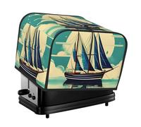 Sailboat Ship Landscape Print 4 Slice Toaster Cover Toasters Dustproof Heat Resistant Kitchen Appliance Protector